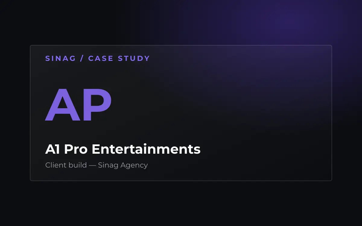A1 Pro Entertainments — portfolio project