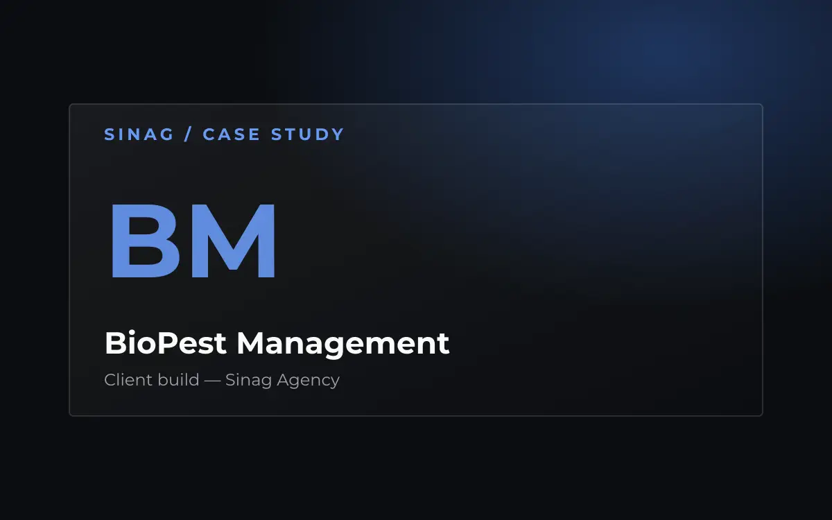 BioPest Management — portfolio project