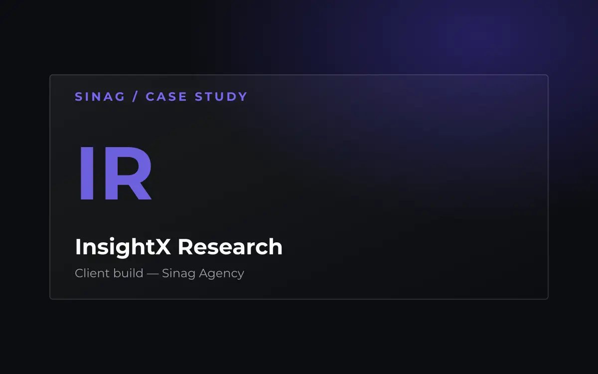 InsightX Research — portfolio project