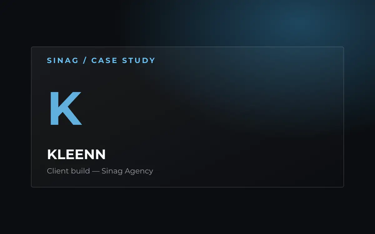 KLEENN — portfolio project
