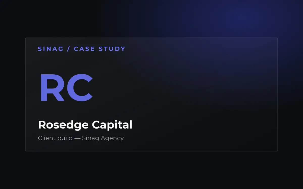 Rosedge Capital — portfolio project